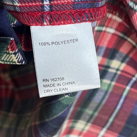 LDT Rachel Plaid Round Neck 3/4 Puff Sleeve Ruffled Poof Waistless Dress SIze 6 - Picture 5 of 12